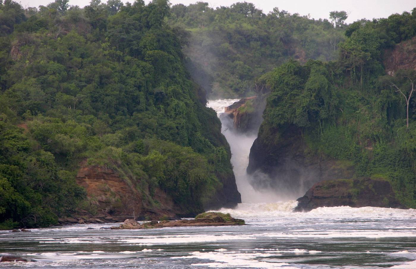 The mighty murchison falls as seen from a launch ccruise